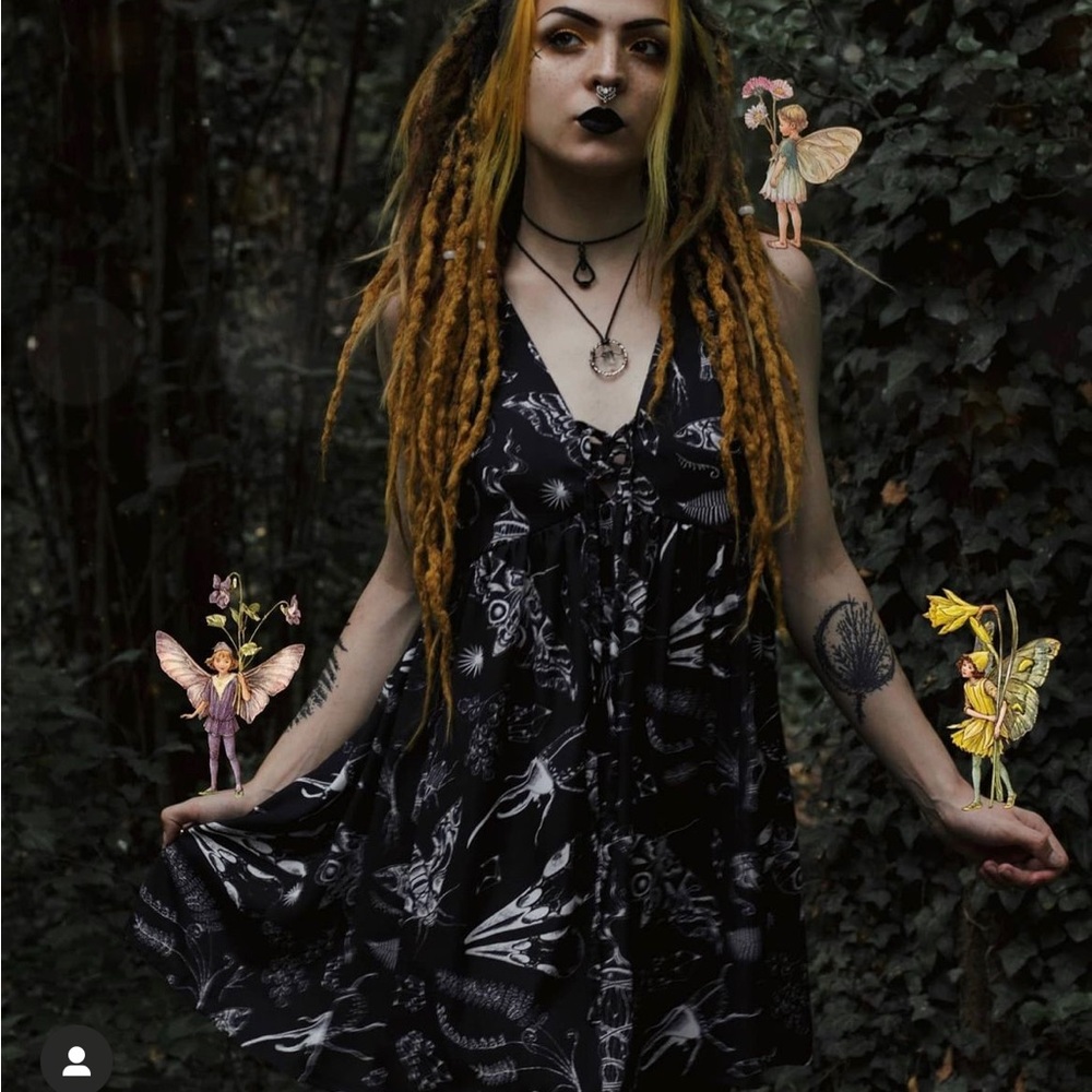 Sabrina Sleeveless Babydoll dress cosmic drifters witchy